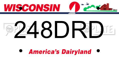 248DRD Wisconsin License Plate