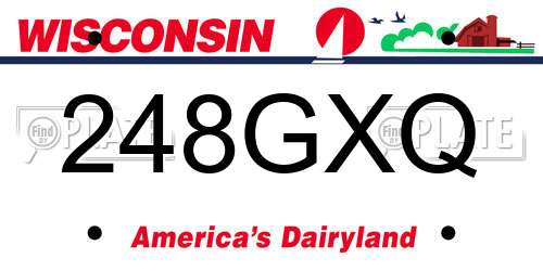 248GXQ Wisconsin License Plate