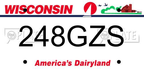 248GZS Wisconsin License Plate