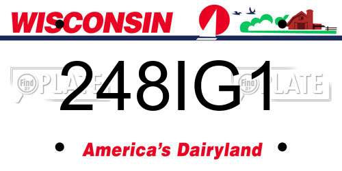 248IG1 Wisconsin License Plate