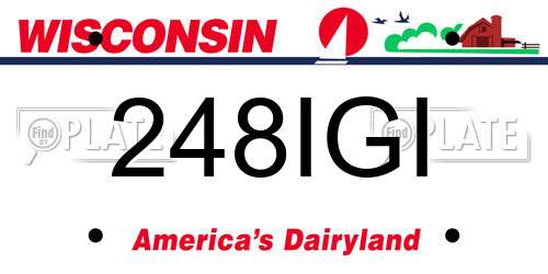 248IGI Wisconsin License Plate