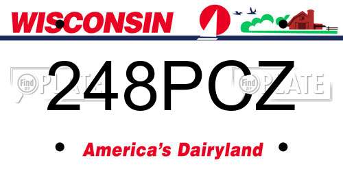 248PCZ Wisconsin License Plate