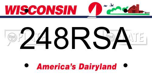 248RSA Wisconsin License Plate