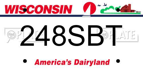 248SBT Wisconsin License Plate