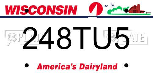 248TU5 Wisconsin License Plate