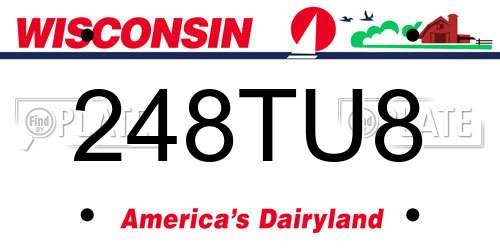 248TU8 Wisconsin License Plate