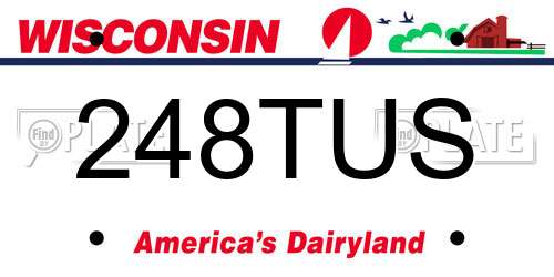 248TUS Wisconsin License Plate