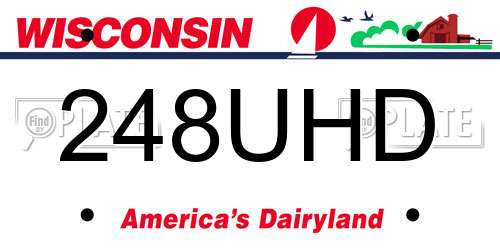248UHD Wisconsin License Plate