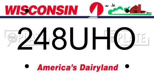 248UHO Wisconsin License Plate