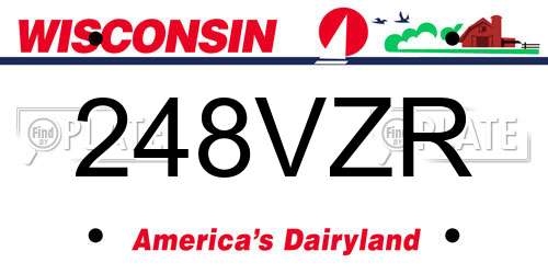 248VZR Wisconsin License Plate