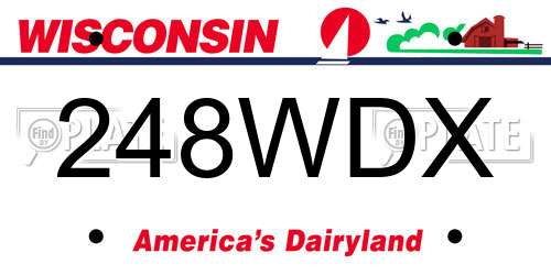 248WDX Wisconsin License Plate