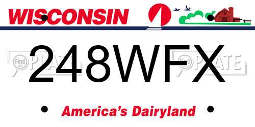 248WFX Wisconsin License Plate
