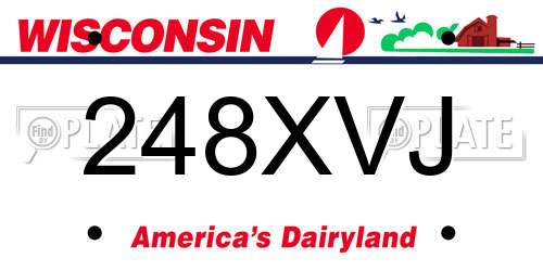 248XVJ Wisconsin License Plate