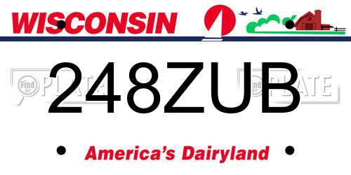 248ZUB Wisconsin License Plate