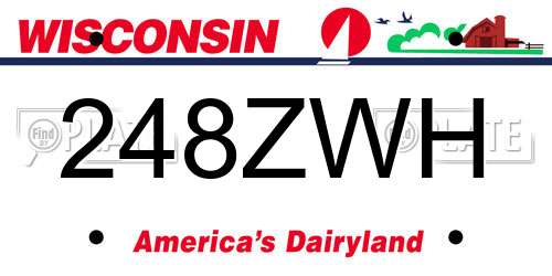 248ZWH Wisconsin License Plate