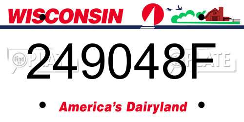 249048F Wisconsin License Plate