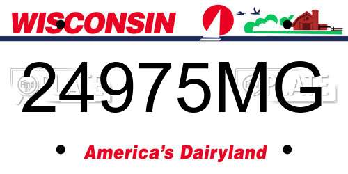 24975MG Wisconsin License Plate