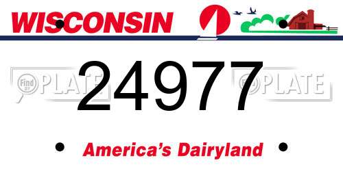 24977 Wisconsin License Plate