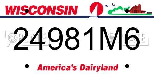 24981M6 Wisconsin License Plate