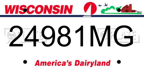 24981MG Wisconsin License Plate