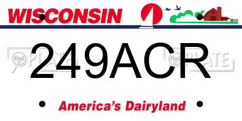 249ACR Wisconsin License Plate
