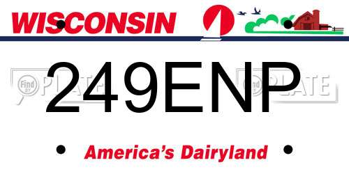 249ENP Wisconsin License Plate