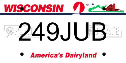 249JUB Wisconsin License Plate