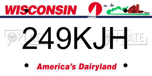 249KJH Wisconsin License Plate