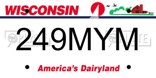 249MYM Wisconsin License Plate
