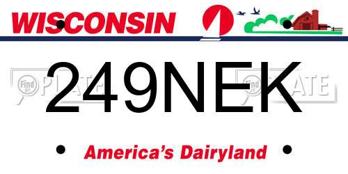 249NEK Wisconsin License Plate