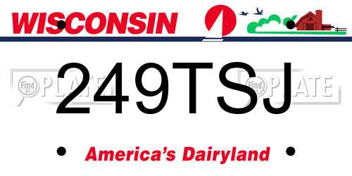 249TSJ Wisconsin License Plate