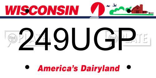 249UGP Wisconsin License Plate