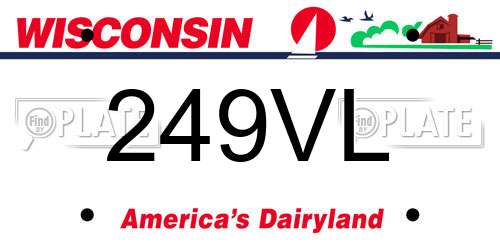 249VL Wisconsin License Plate