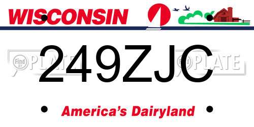249ZJC Wisconsin License Plate