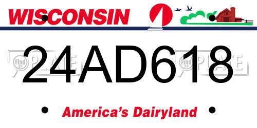 24AD618 Wisconsin License Plate