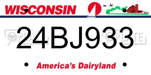 24BJ933 Wisconsin License Plate
