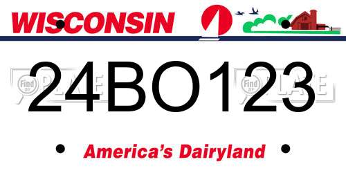24BO123 Wisconsin License Plate
