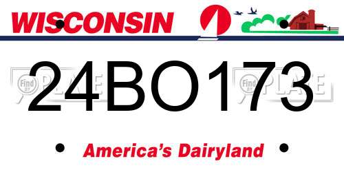 24BO173 Wisconsin License Plate