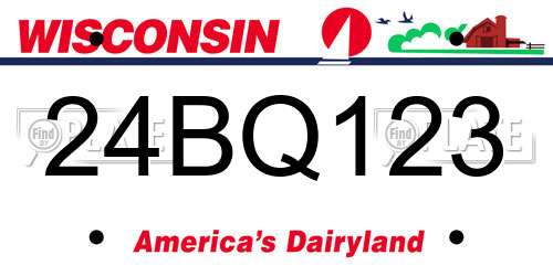 24BQ123 Wisconsin License Plate