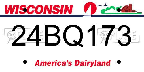 24BQ173 Wisconsin License Plate