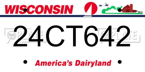 24CT642 Wisconsin License Plate