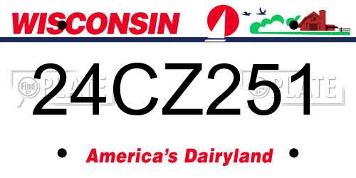 24CZ251 Wisconsin License Plate
