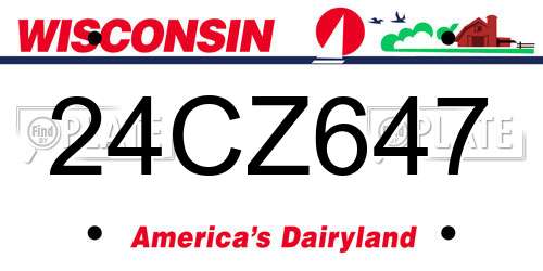 24CZ647 Wisconsin License Plate