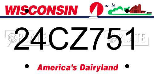 24CZ751 Wisconsin License Plate