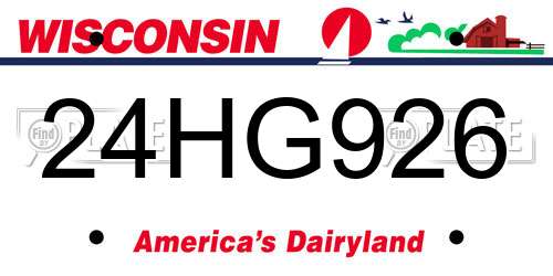 24HG926 Wisconsin License Plate