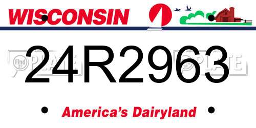 24R2963 Wisconsin License Plate