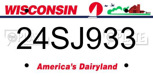 24SJ933 Wisconsin License Plate