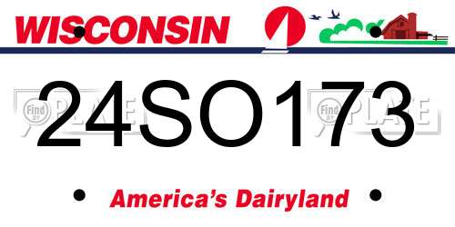 24SO173 Wisconsin License Plate