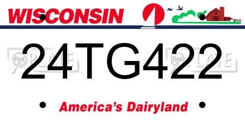 24TG422 Wisconsin License Plate