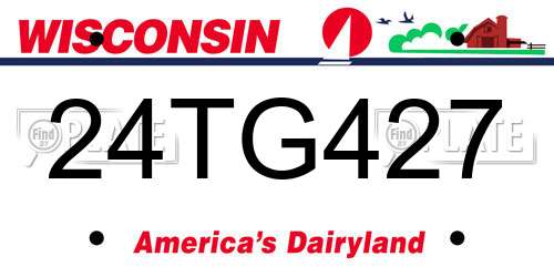 24TG427 Wisconsin License Plate